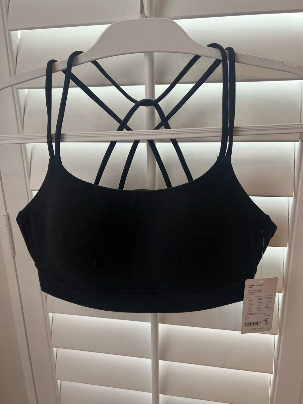 Athleta Black Strappy-Back Sports Bralette